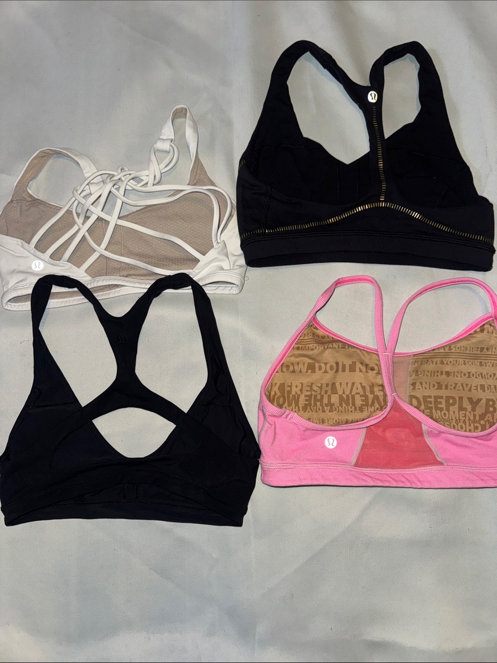lululemon athletica Sports Bra Bundle - Black, Pink, White, Tan